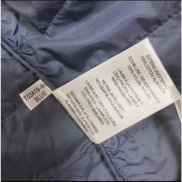 Thomas Dean Shirt Jacket Men L Blue Plaid Button Up Insulated Long Sleeve Casual - Picture 8 of 8